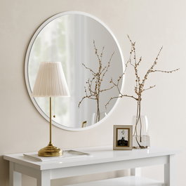 Hanah Home Espejo Decorativo Redondo Blanco A706